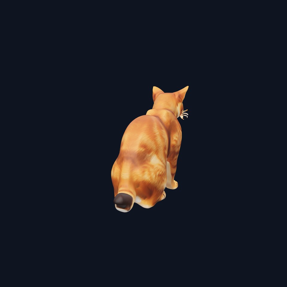 Realistic Ginger Cat Animation model pack