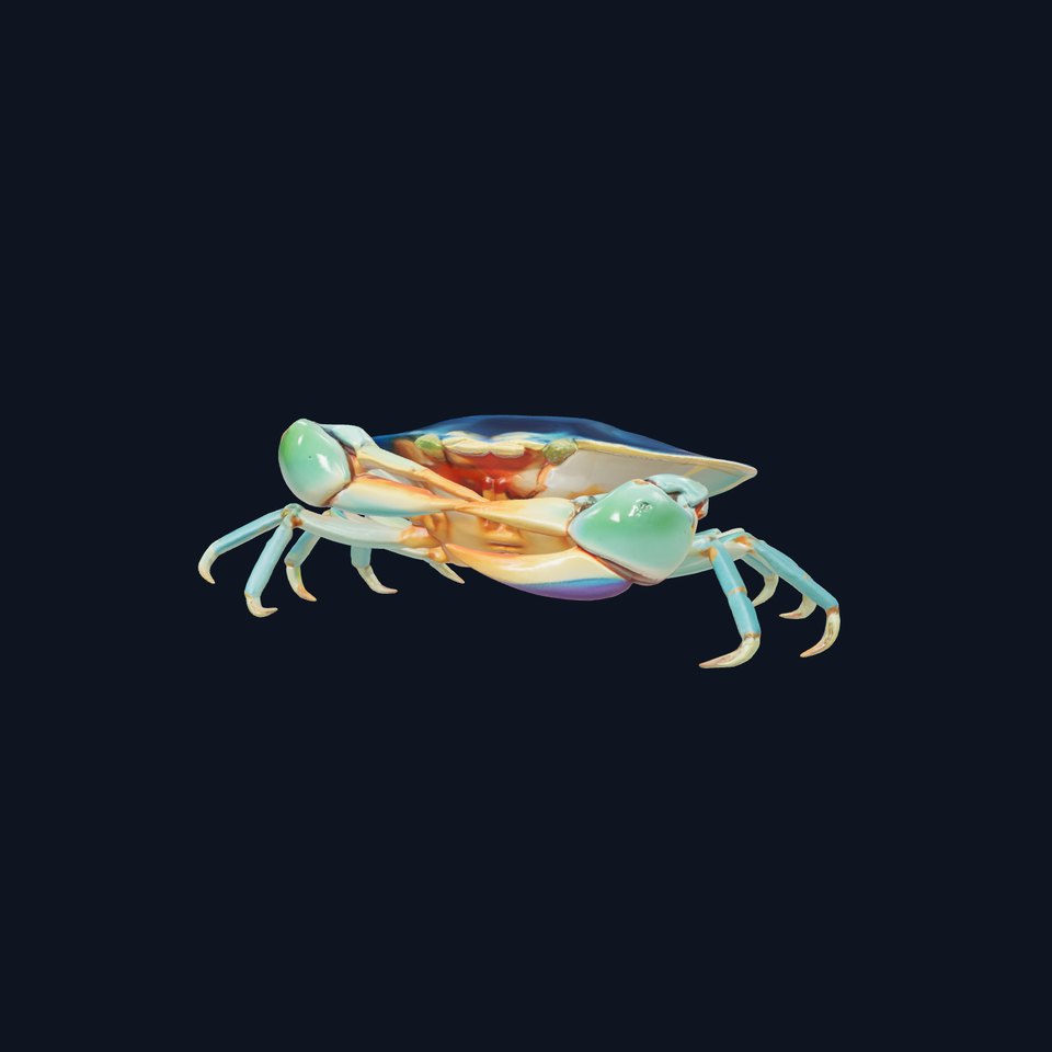 Realistic Blue Crab Aquatic Creature model pack