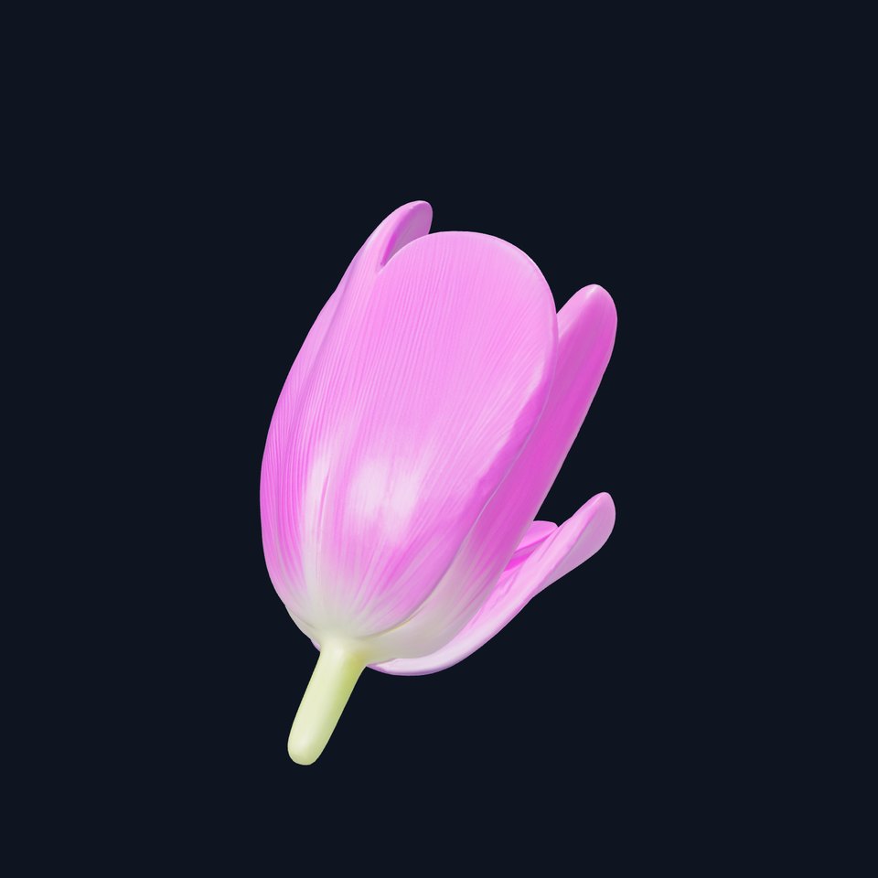 Purple Tulip Petals Detailed 3D Model Pack