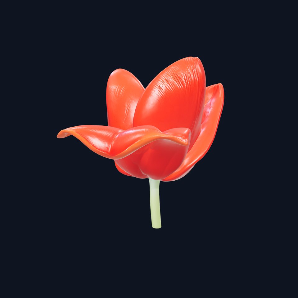 Red Tulip Realistic Flower Model Pack