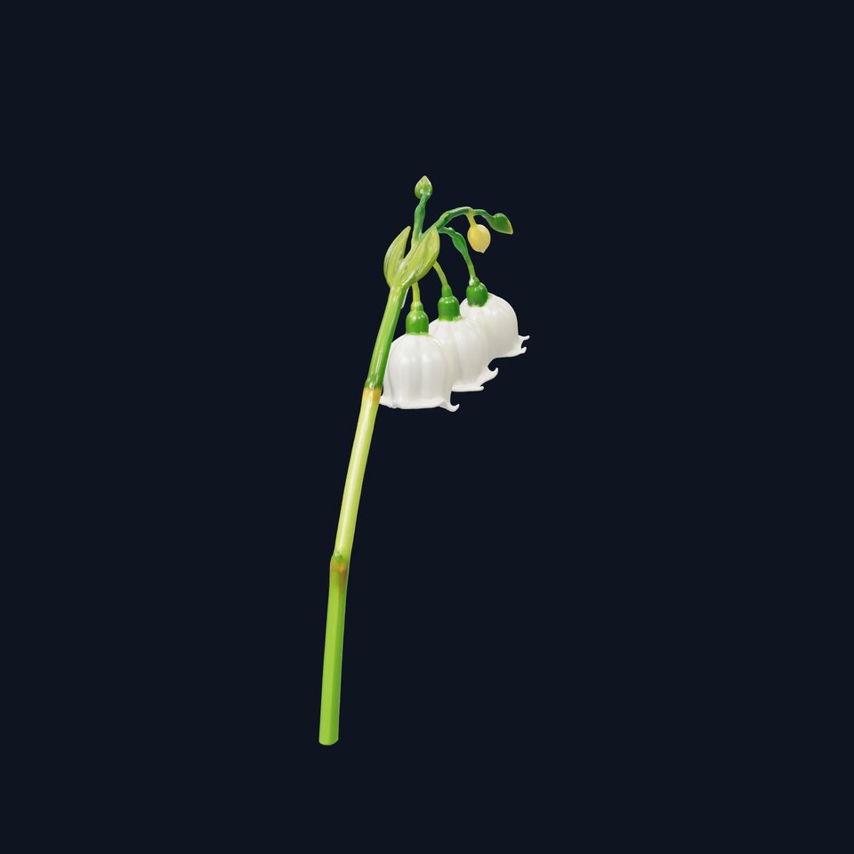 Cream Lily of the Valley Botanical model pack