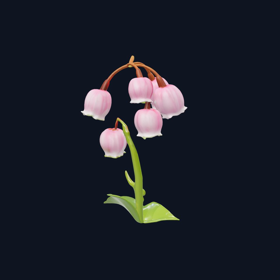 Pink Lily of the Valley Flower Model Pack