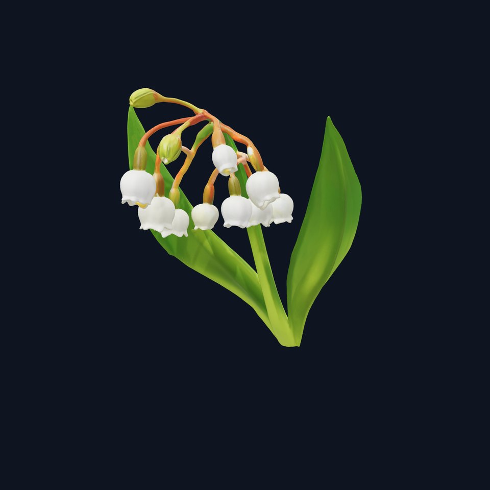 Alpine Lily of the Valley Flower Sculpture model pack