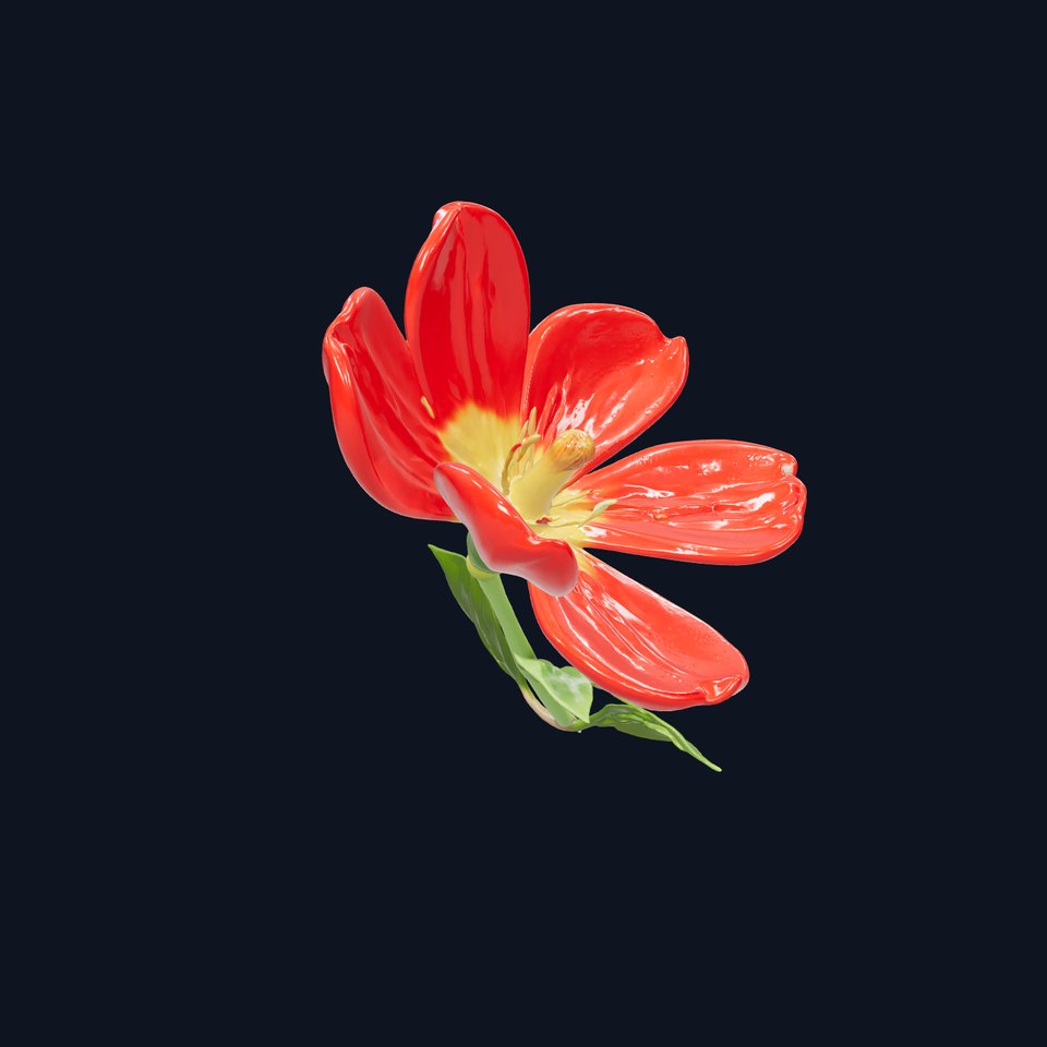 Vivid Red Floral Realistic Model Pack