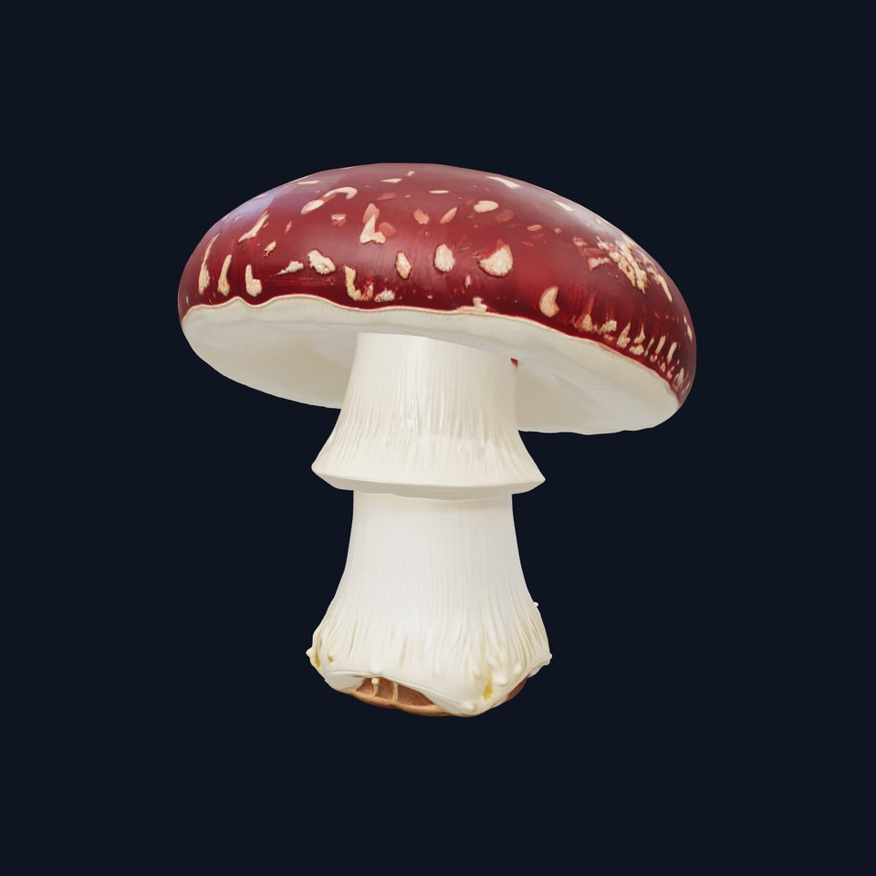 Textured Red-Cap Mushroom model pack
