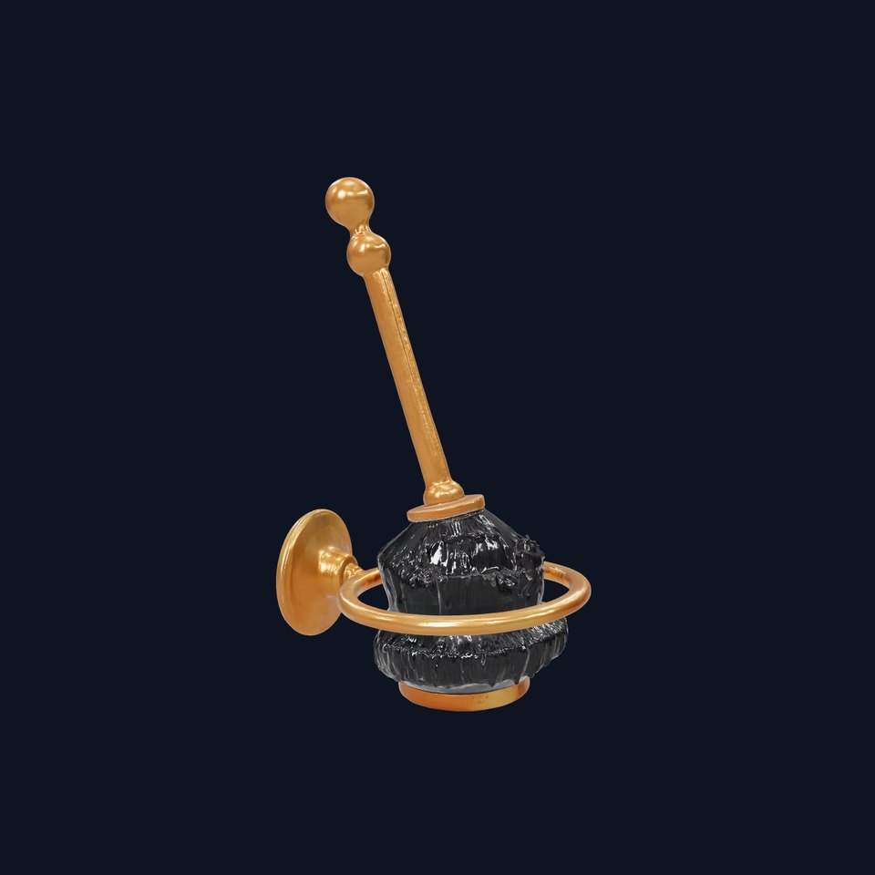 Compact Bronze Toilet Brush Set model pack