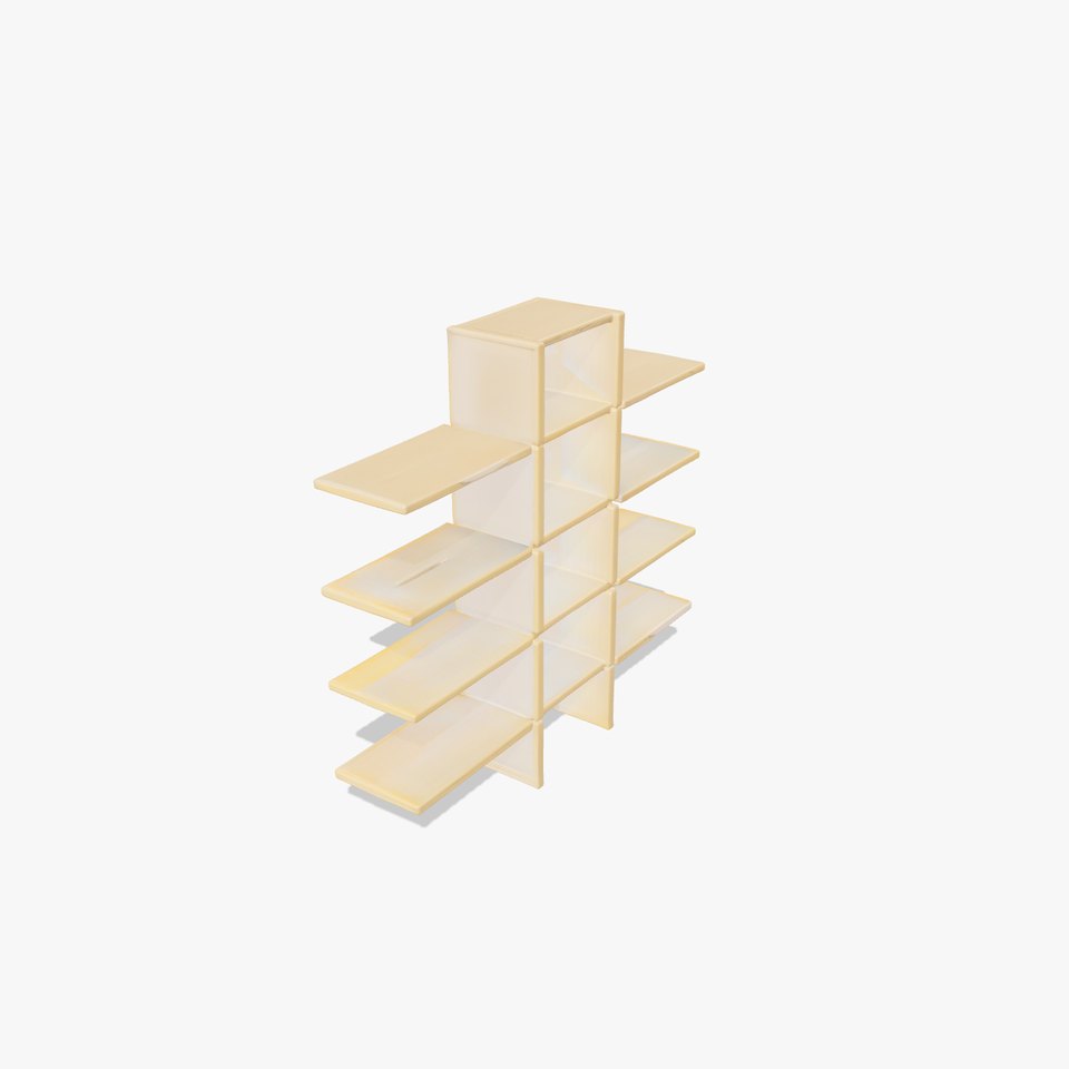 Minimalist Asymmetrical Shelving Unit model pack