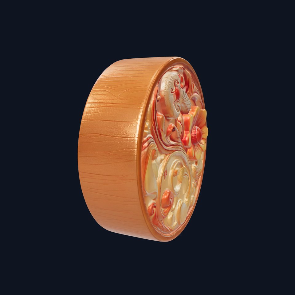 Art Nouveau Floral Relief Decor model pack