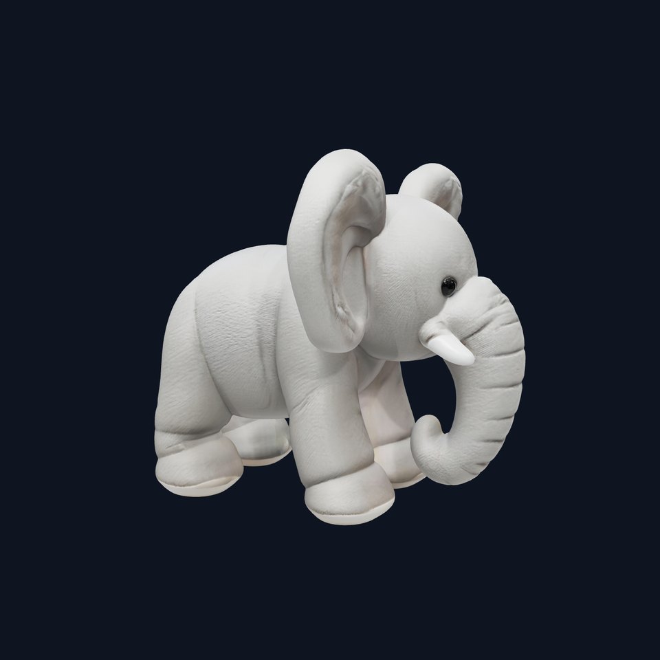 Plush Elephant Toy with Oversized Ears model pack