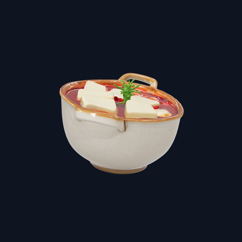 Korean Tofu Stew Pot Photorealistic model pack