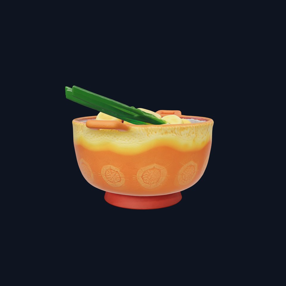 Korean Tteokbokki Pot with Sauce and Rice Cakes model pack