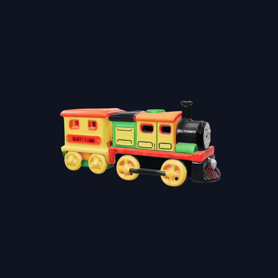 Cartoon Train Set Model Pack with Movable Parts