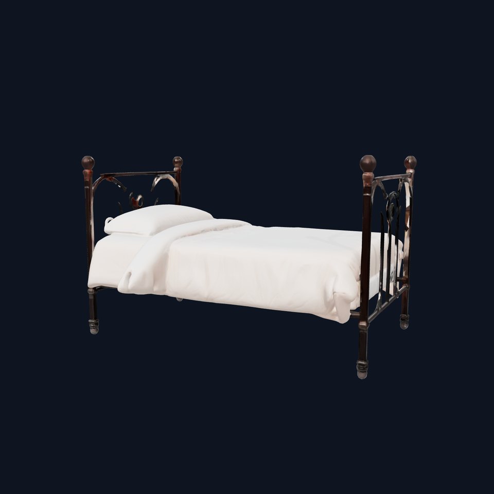 Vintage Wrought Iron Bed Frame Model Pack