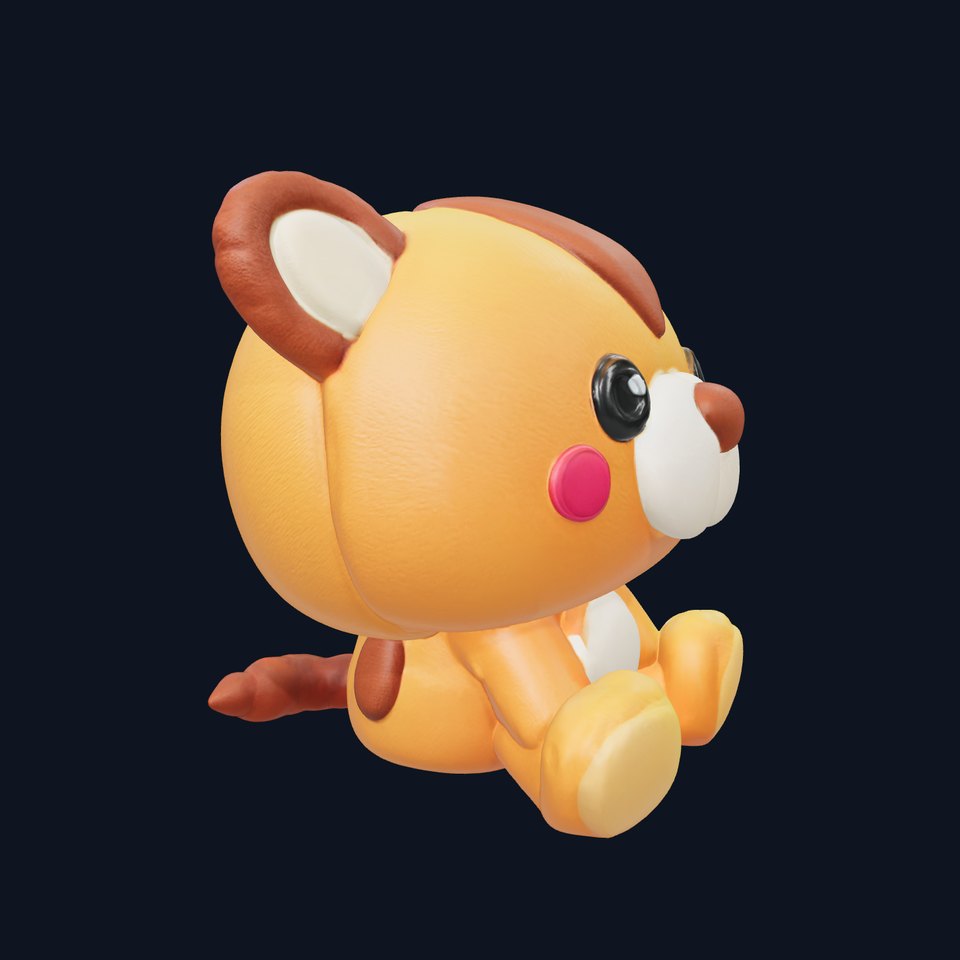 Cheerful Plush Toy Cuddly Model Pack