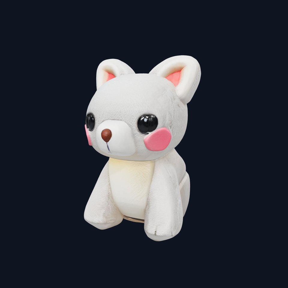 Charming Plush Toy Bunny Model Pack