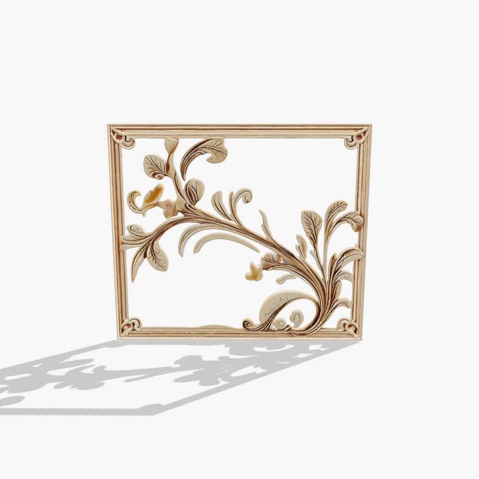 Art Nouveau Botanical Wall Panel model pack