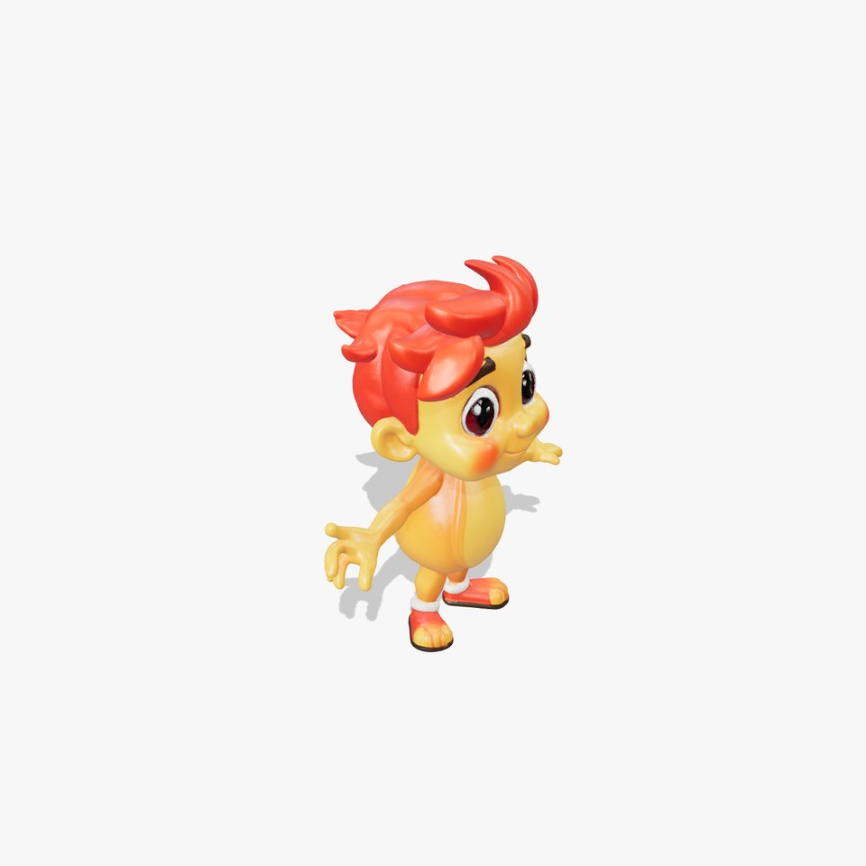Cartoon Character Expressive T-Pose model pack