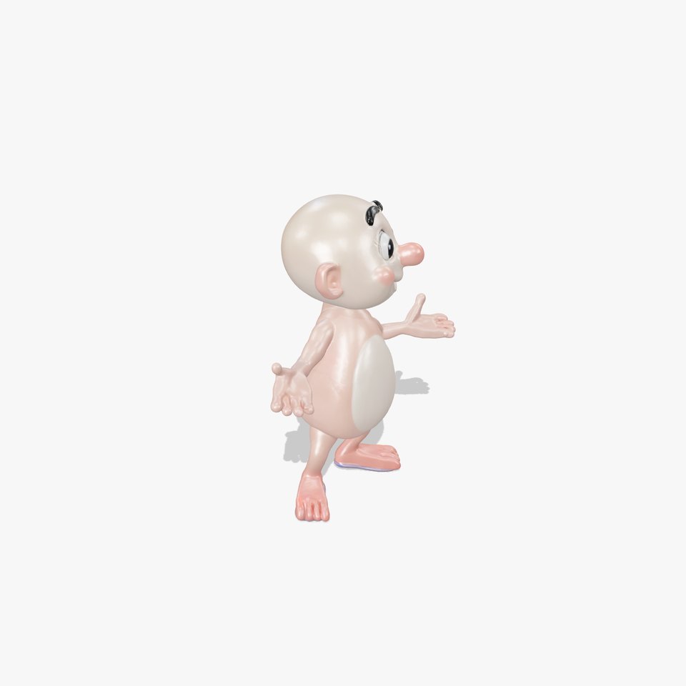 Cartoon Character Joyful Expression T-Pose model pack