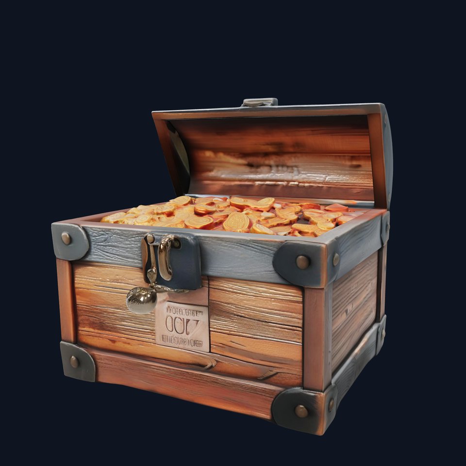 Pirate Treasure Chest with Gold Coins model pack