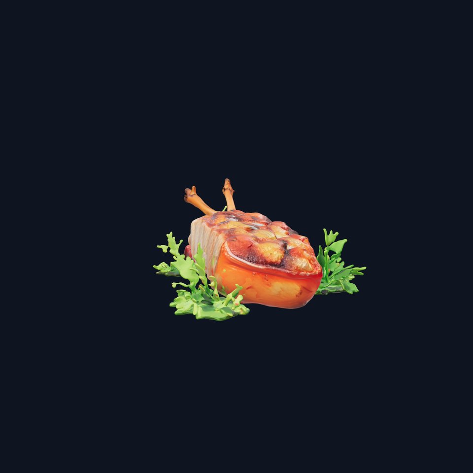 Fine Dining BBQ Meat and Fish Cuisine model pack