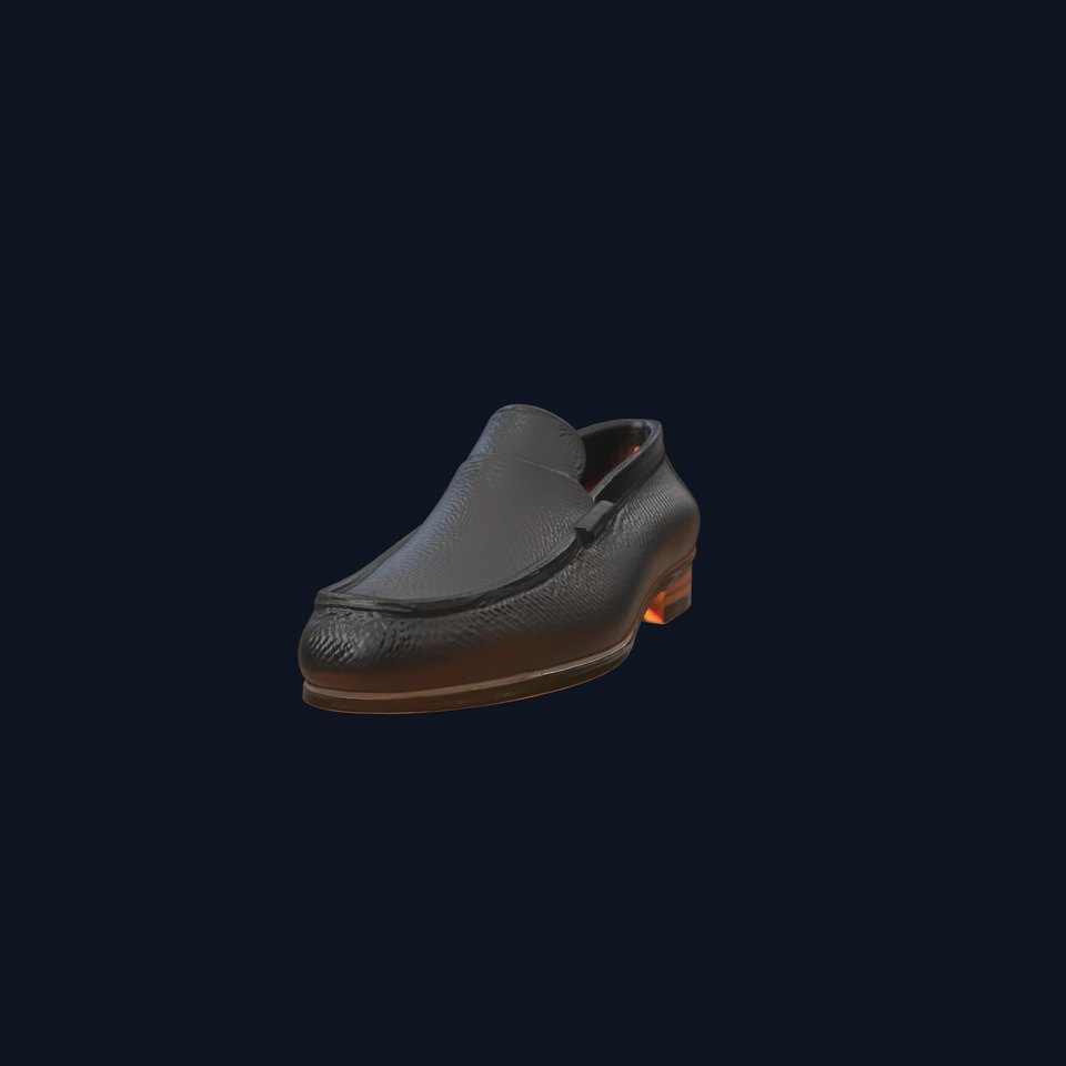 Black Leather Loafer Shoe Realistic Model Pack