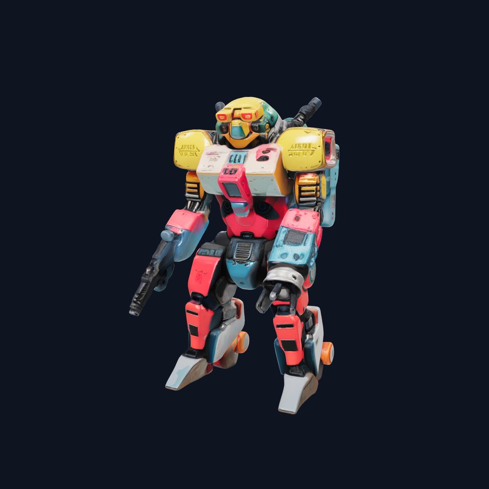 Brightly Colored Humanoid Military Robot model pack