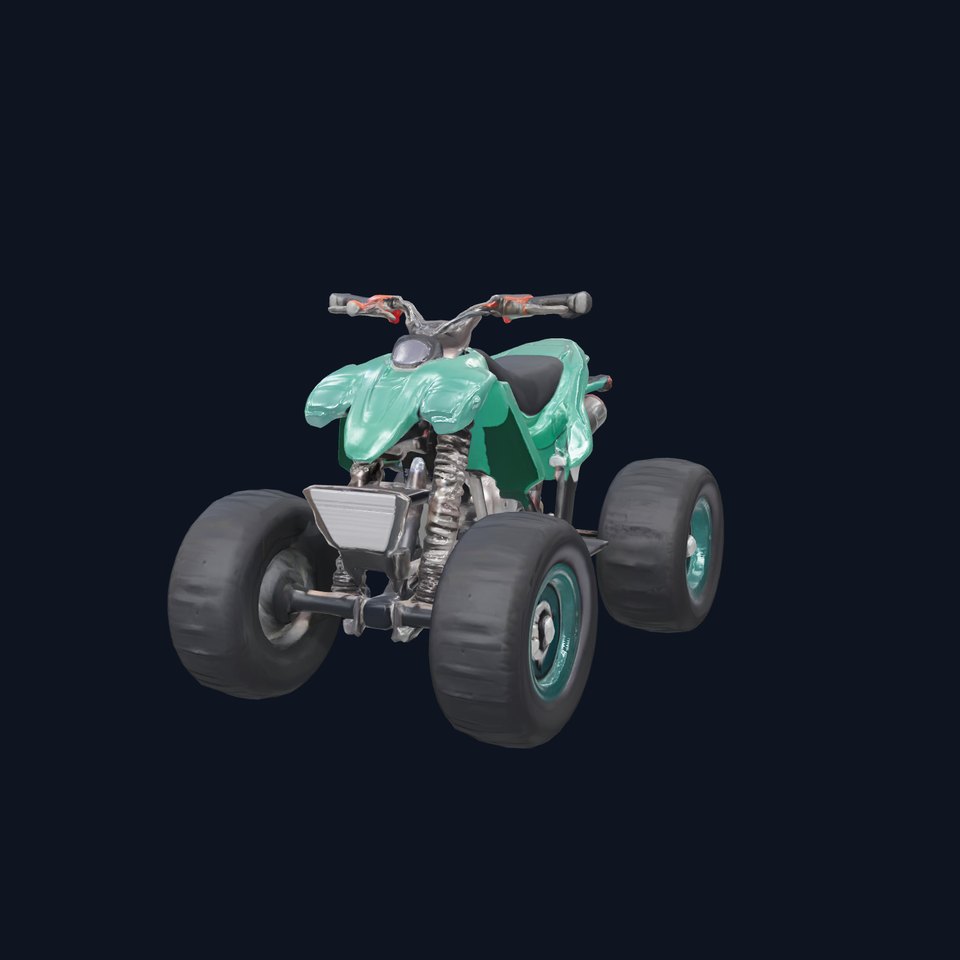 Forest Green Quad Bike with Aerodynamic Frame model pack