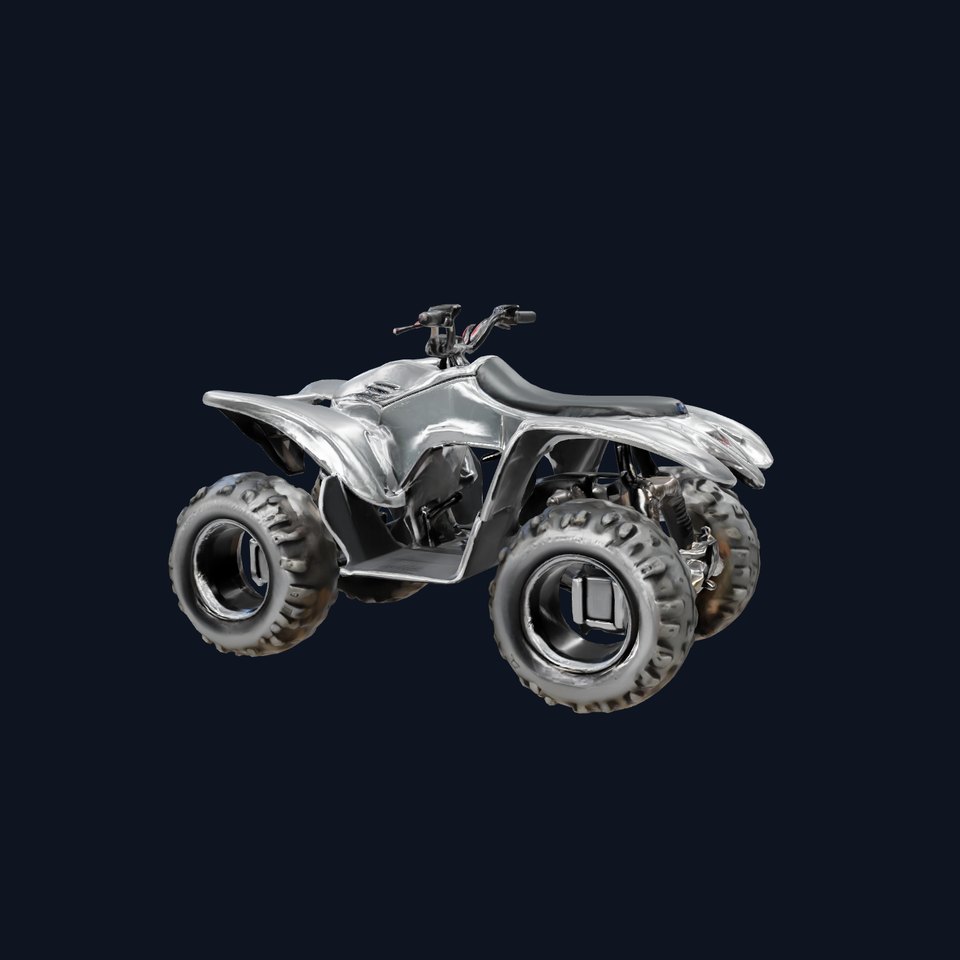 Metallic Silver Quad Bike with Oversized Tires Model Pack