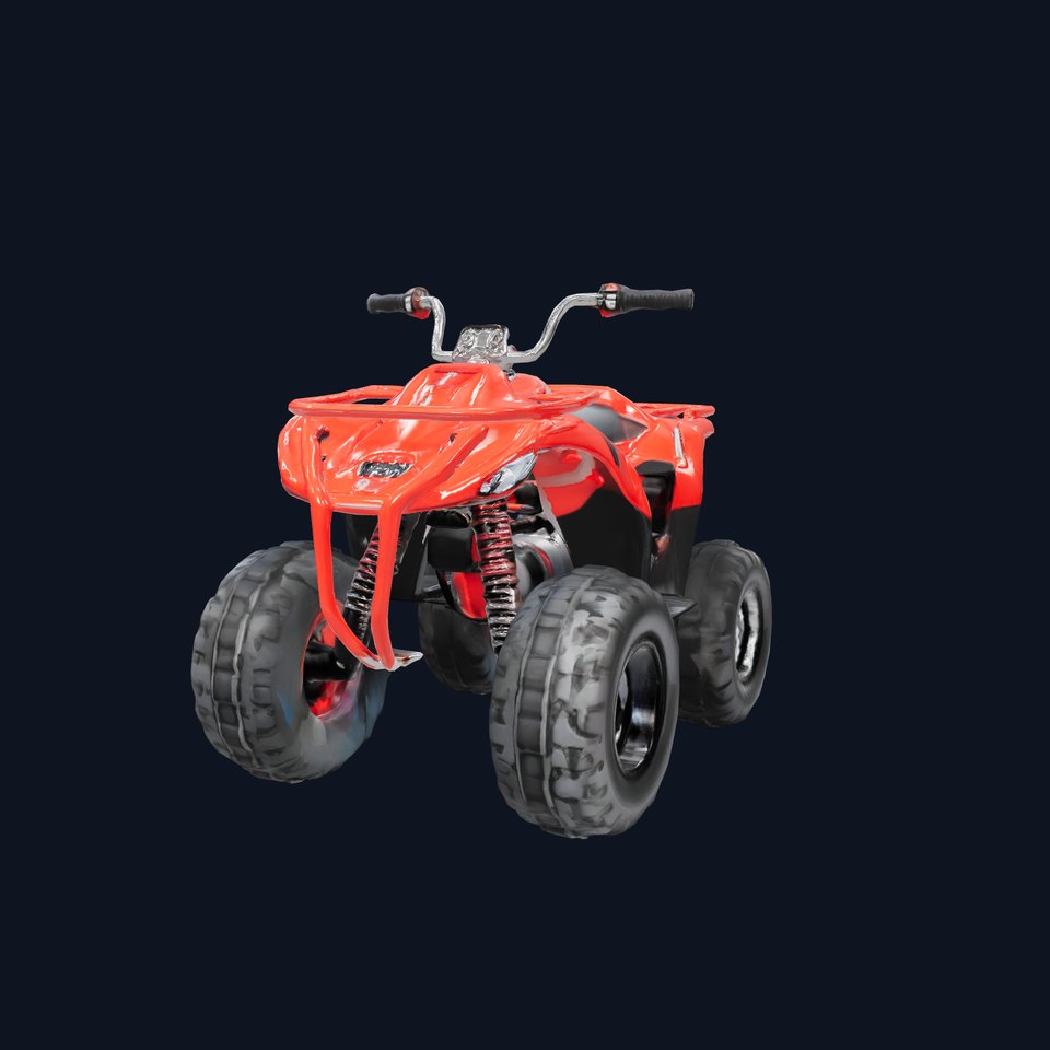 Rugged Red Quad Bike Model Pack