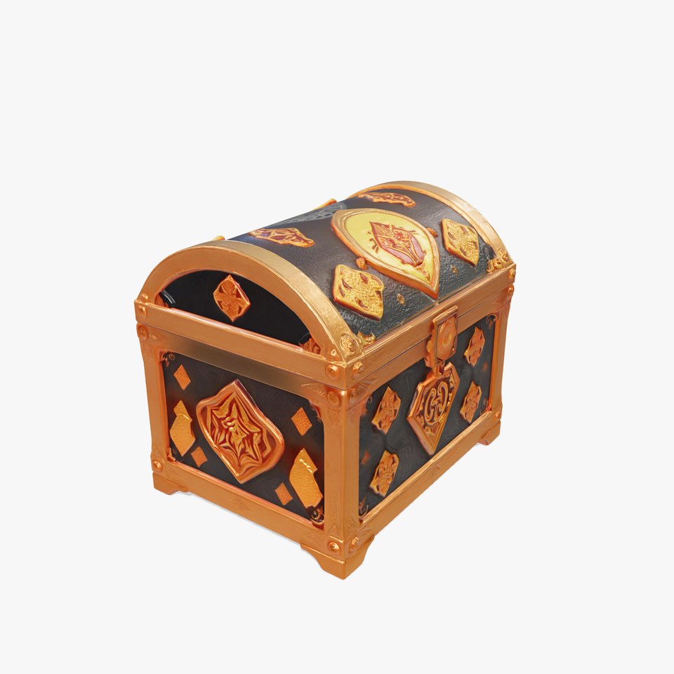 Mystical Chest Golden Embellishments model pack