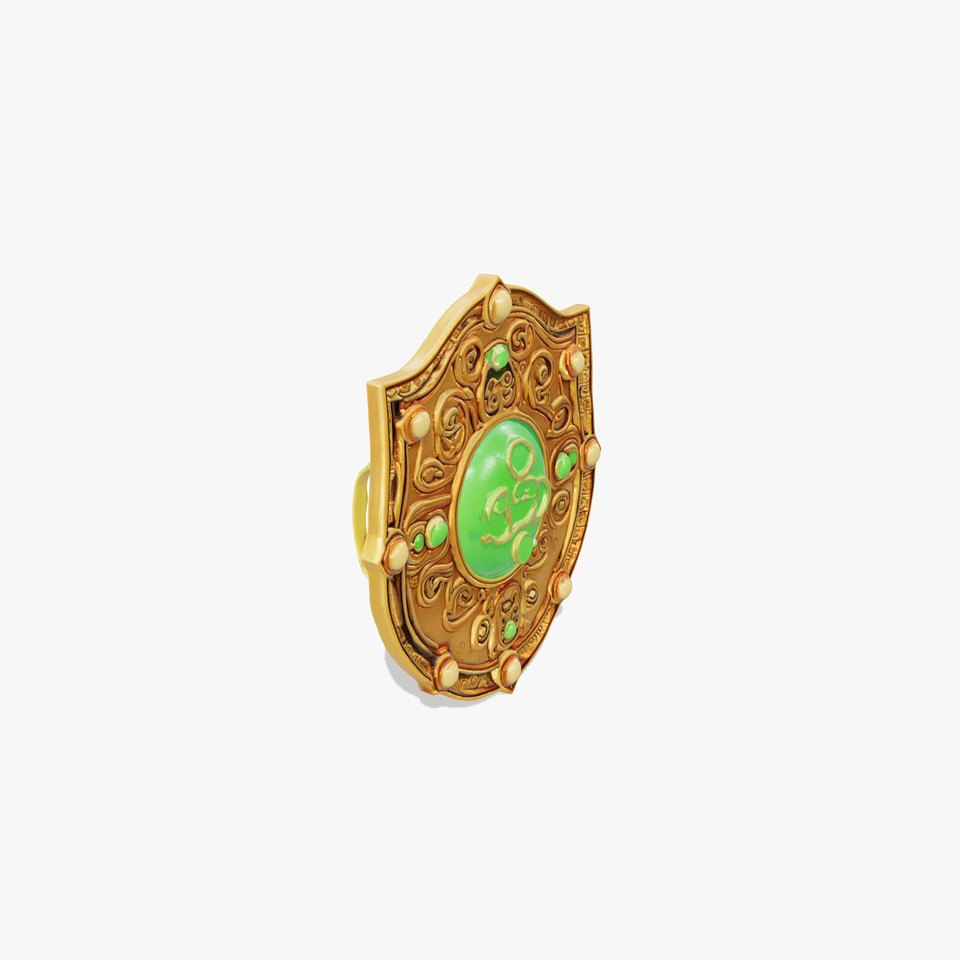 Mystic Gold Shield Glowing Jade Motifs model pack