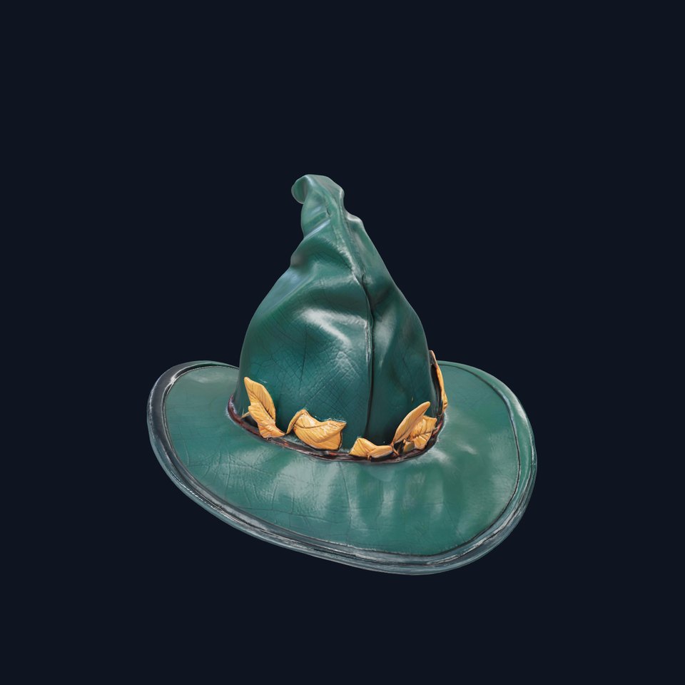 Enchanted Sorcerers Hat with Leaf Motif model pack