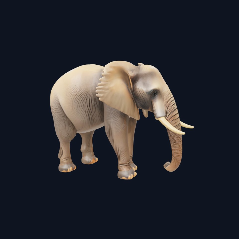 African Forest Elephant Realistic Sculpture model pack