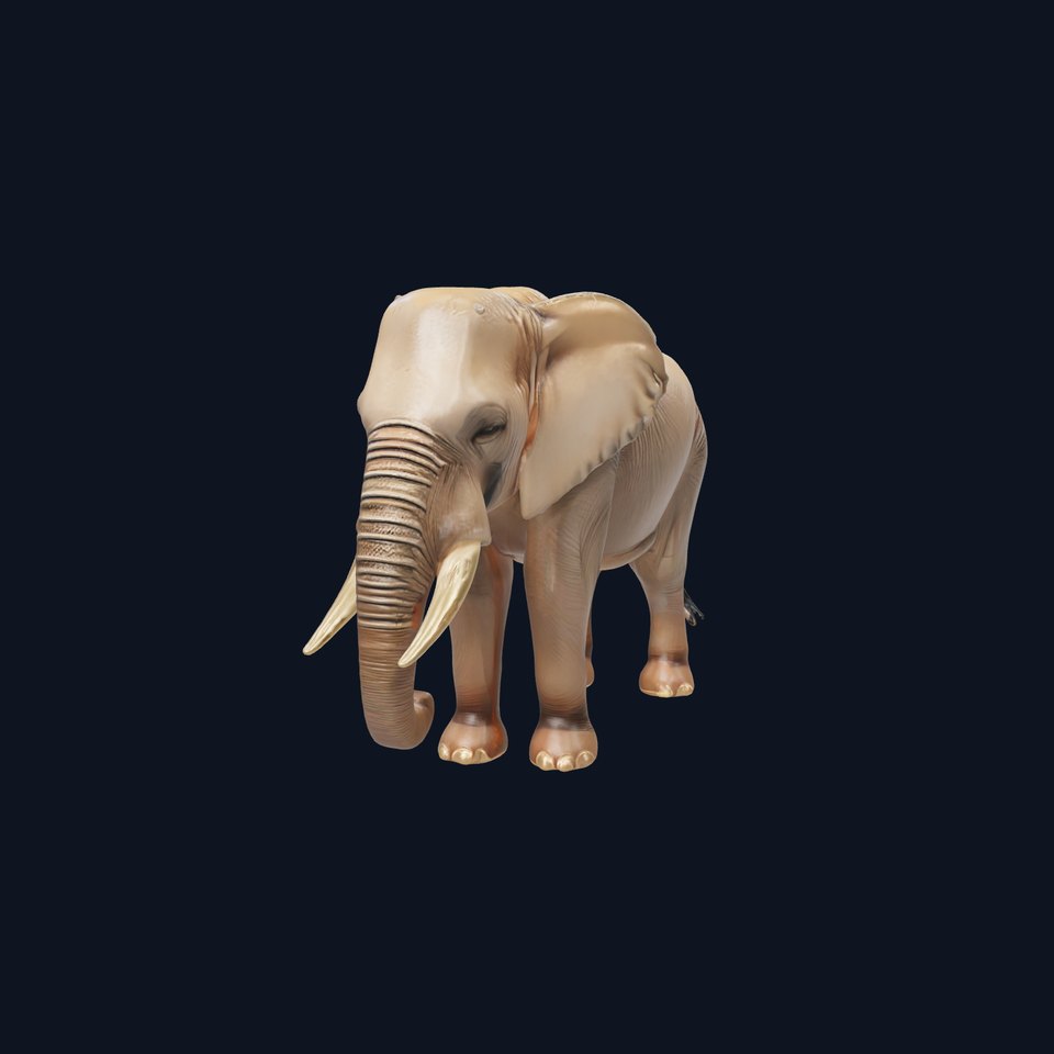 Realistic Elephant with Water Drops Model Pack