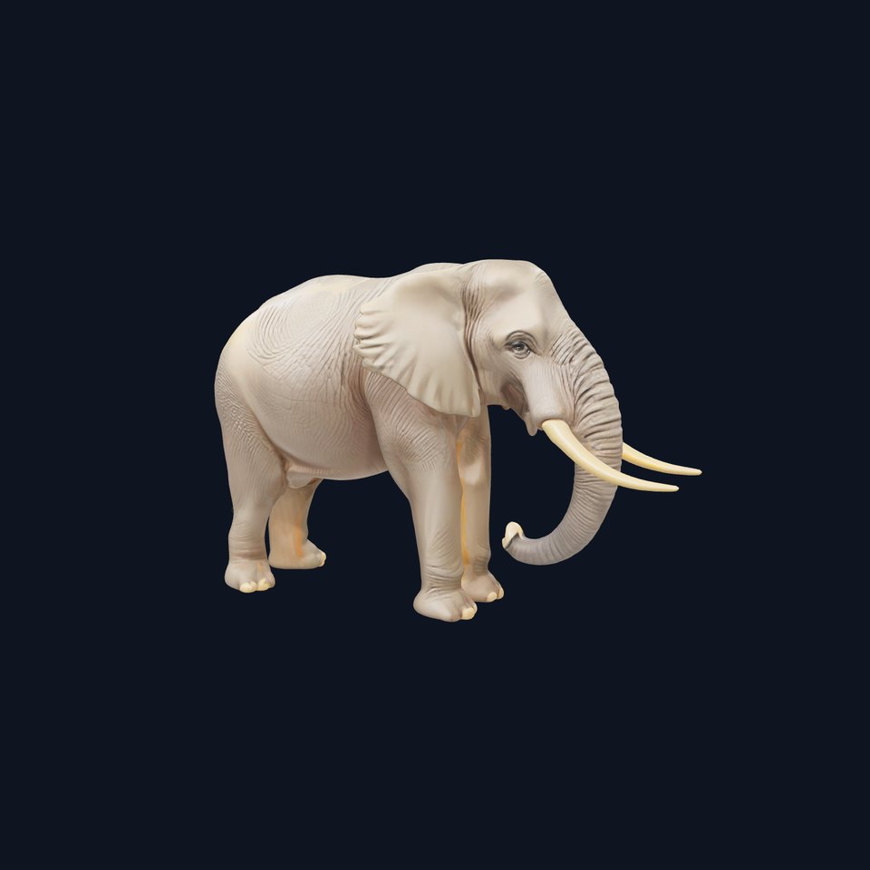Elephant Tranquil Peaceful Sculpture model pack
