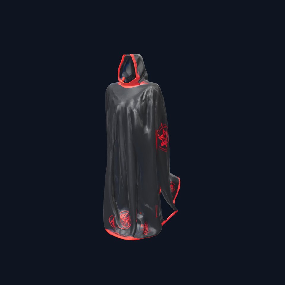 Mystical Black and Red Arcane Cape model pack