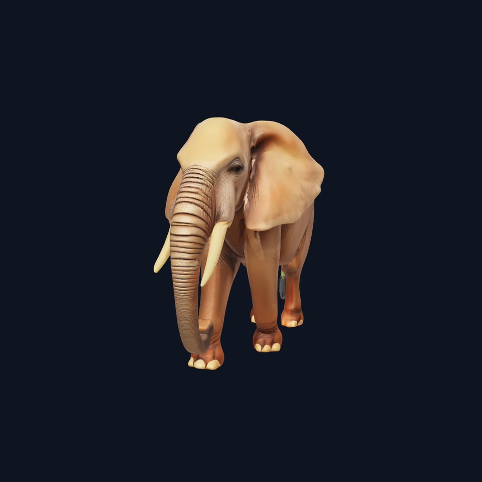 Elephant with Natural Scratches D model pack