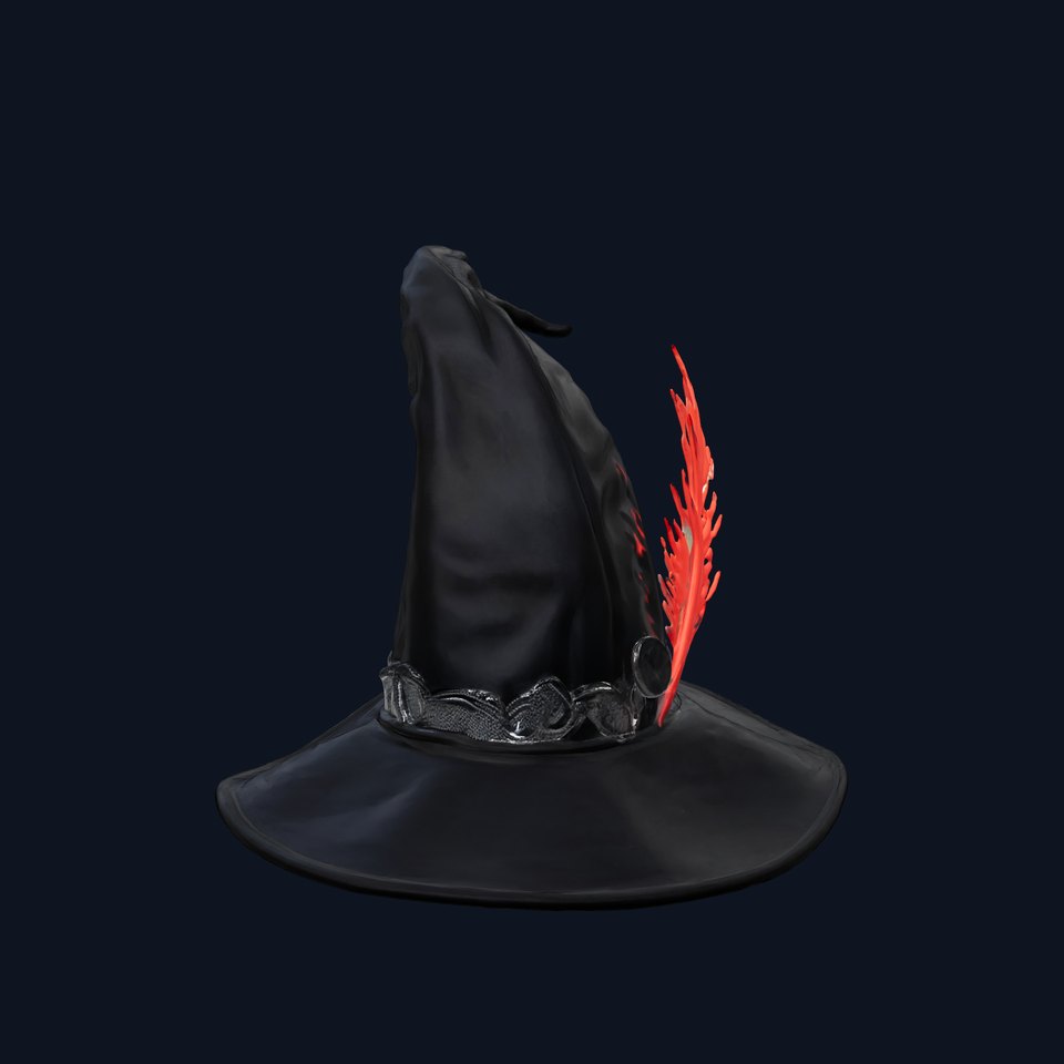 Gothic Enchanted Black Magic Hat model pack