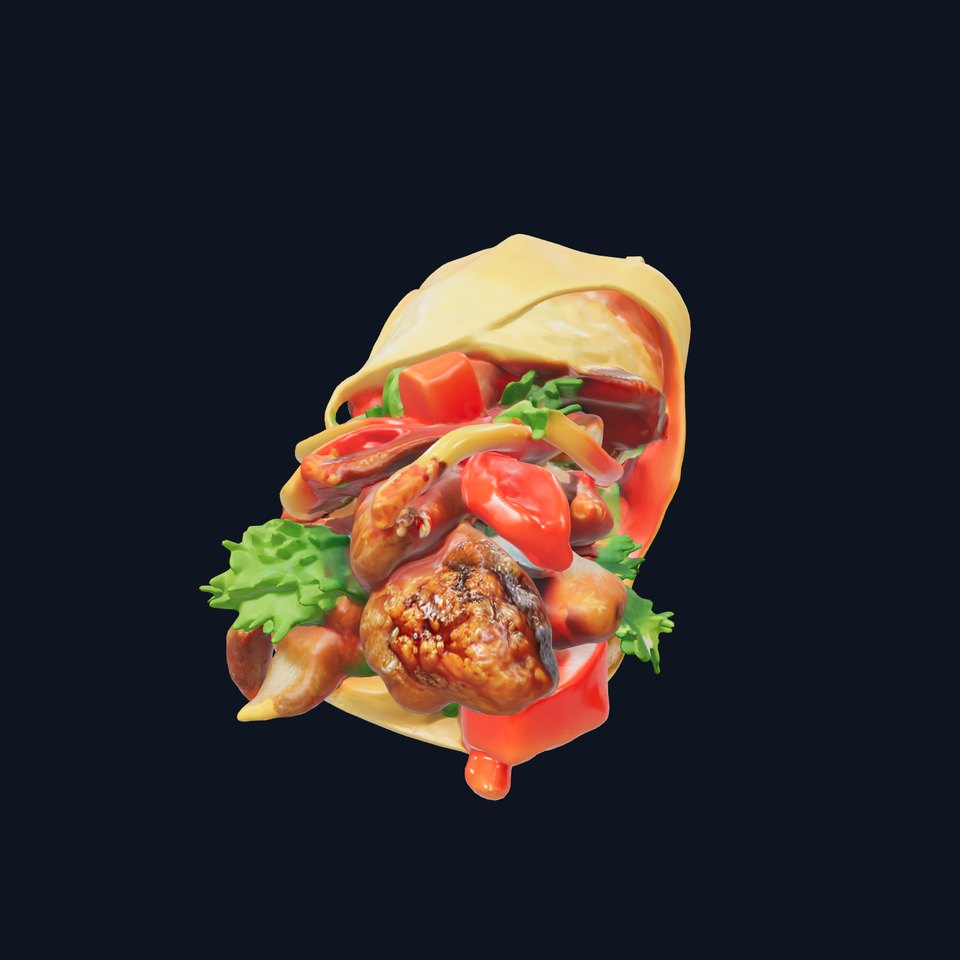 Juicy Dner Kebab Wrap D model pack