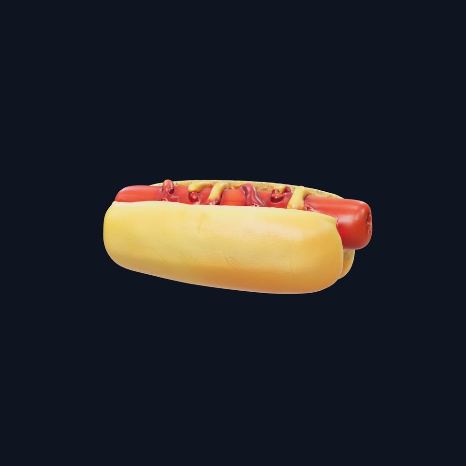 Classic Hot Dog with Mustard and Ketchup model pack