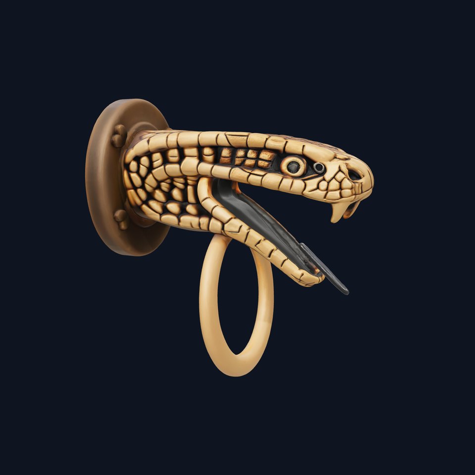 Snake Head Door Knocker Bronze Detail model pack