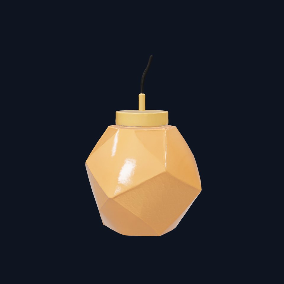 Copper Geometric Pendant Light Fixture model pack