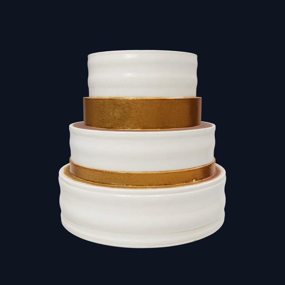 ThreeTier Gold Accent Cake Model Pack