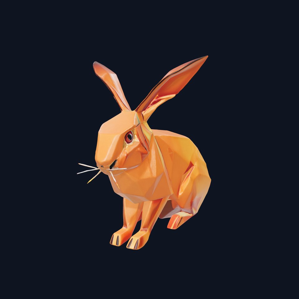 Geometric Copper Hare Sculpture model pack