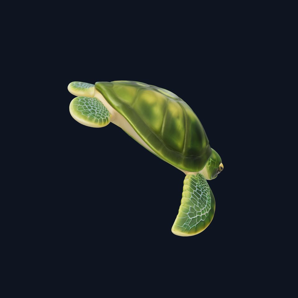 Green Sea Turtle Realistic Model Pack