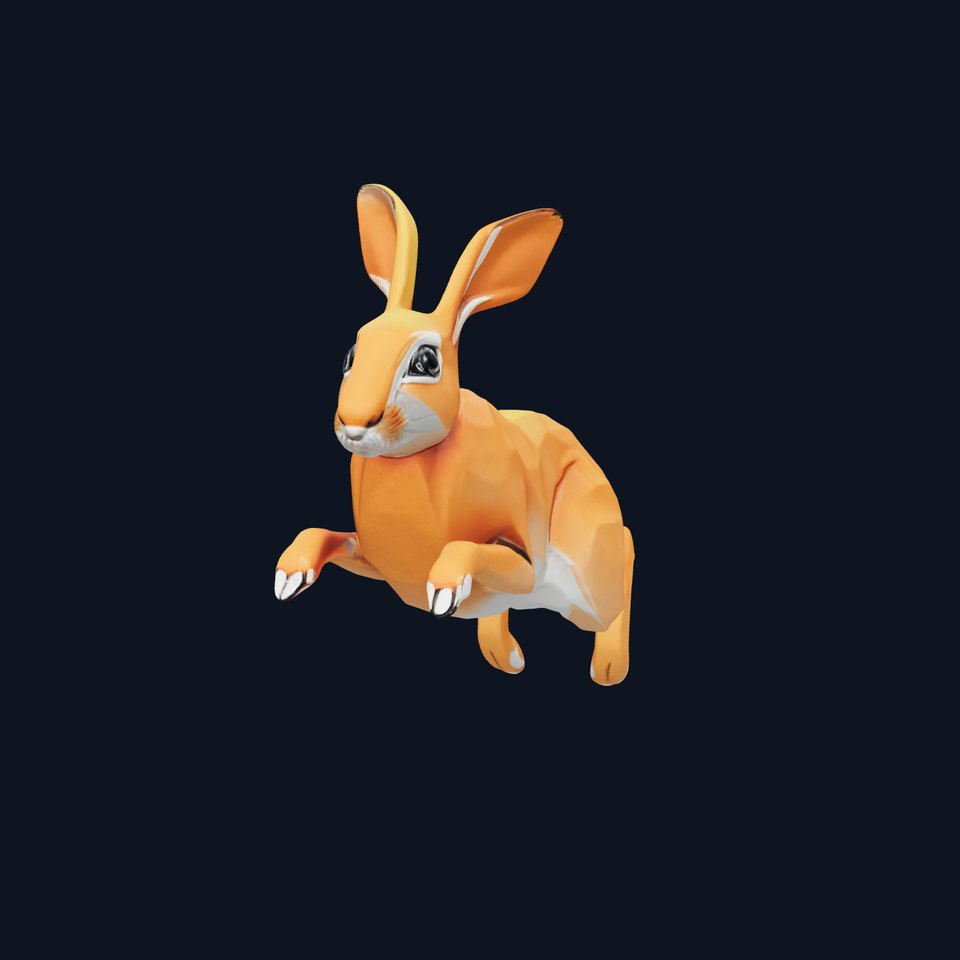 Dynamic Polygonal Hare Sculpture model pack