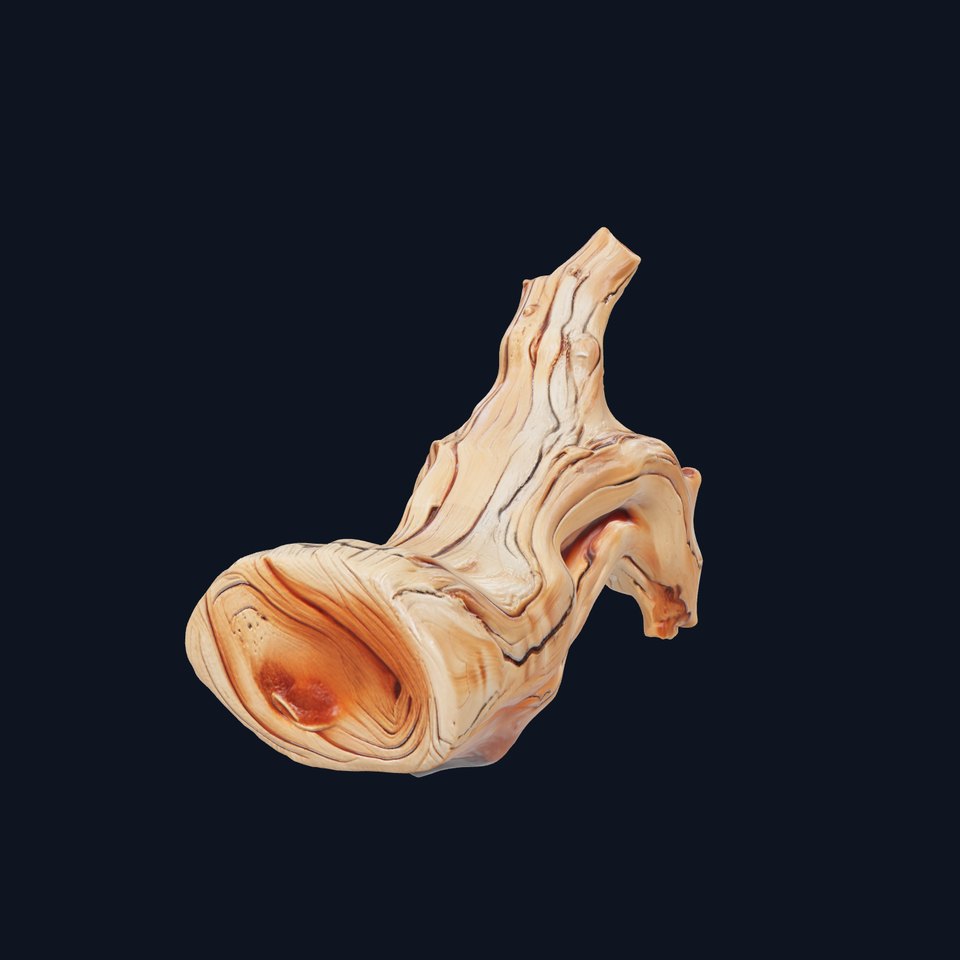 Twisted Driftwood Log Sculpture model pack