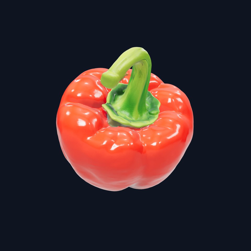 Red Bell Pepper Glossy Sculpture model pack
