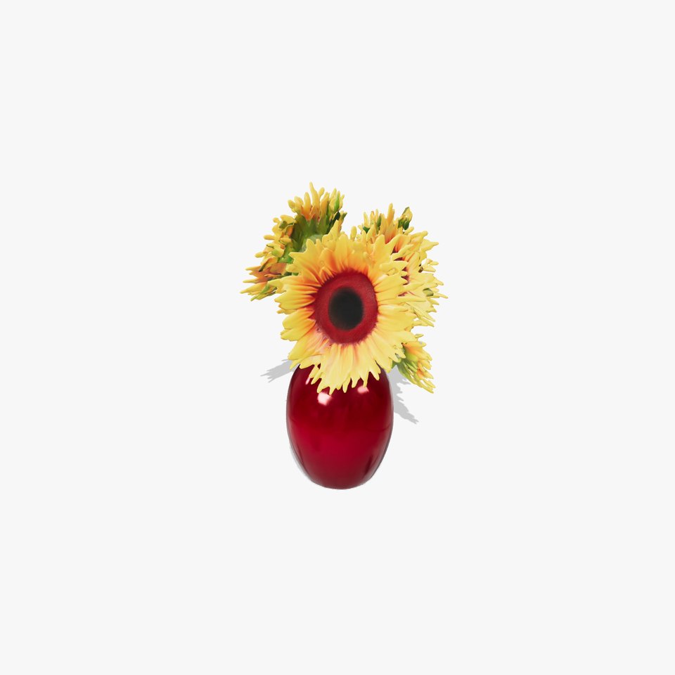 Burgundy Sunflower Vase Decorative Model Pack
