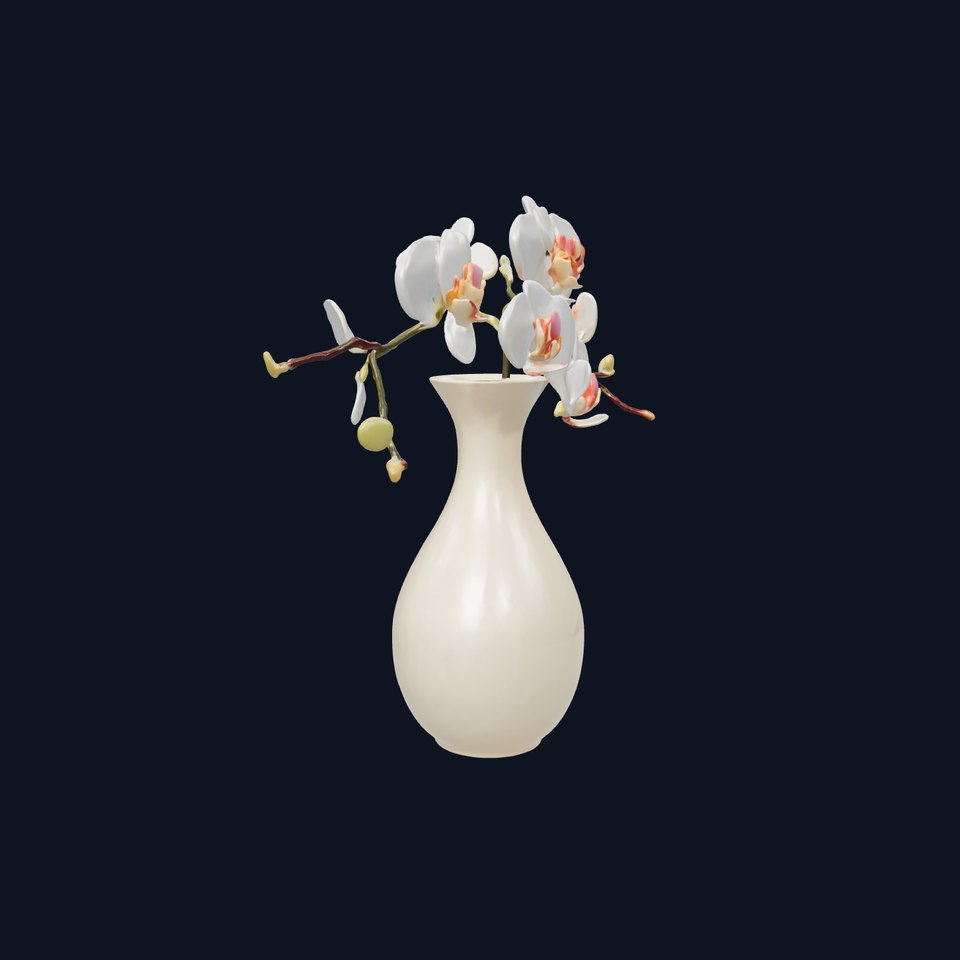 Elegant Orchid Vase model pack